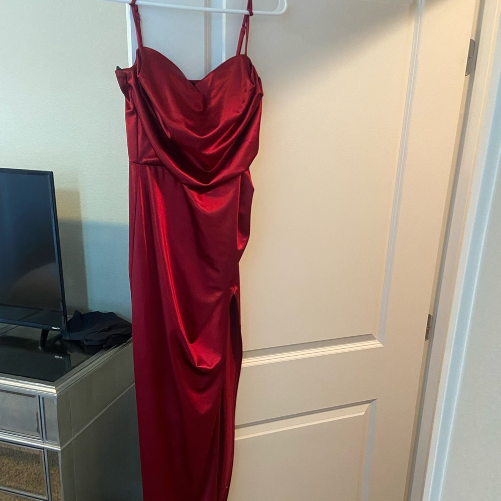 Silky long red Windsor dress size M. Worn once.
